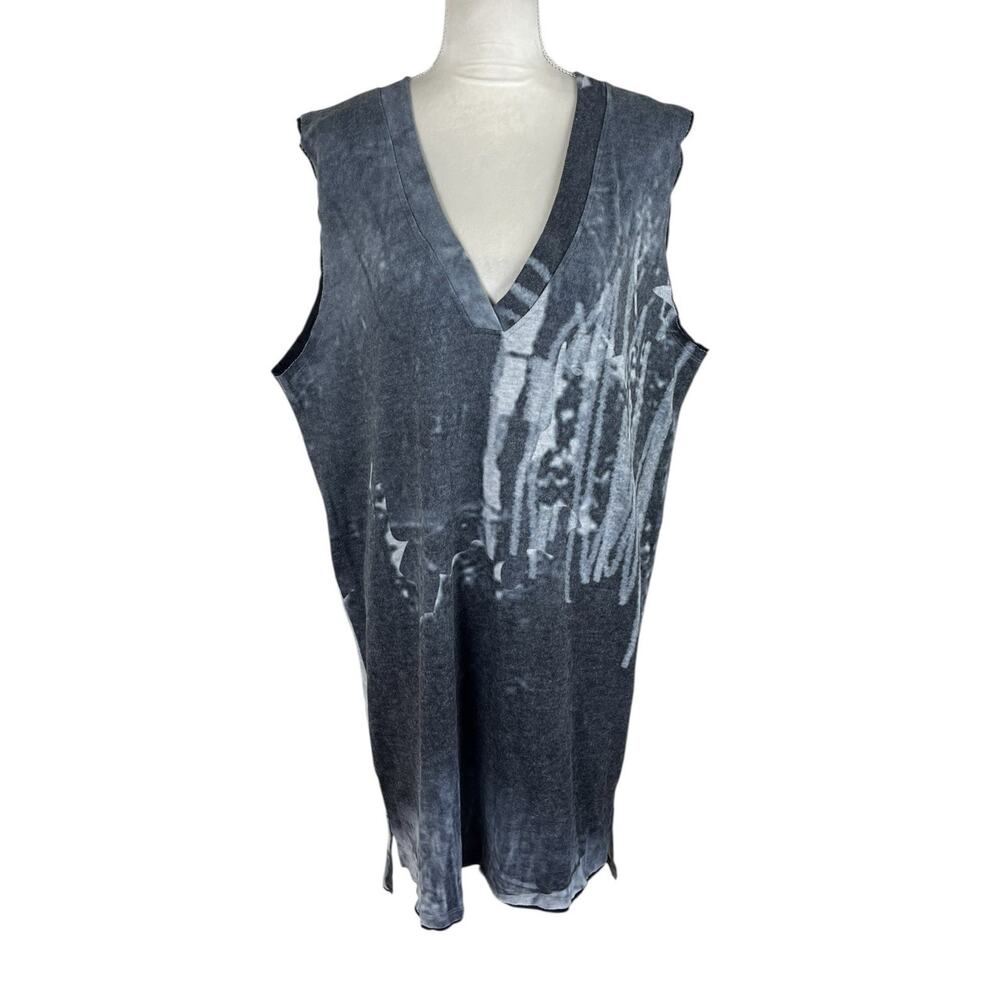 3 Potato Sleeveless Tunic Dress Art to Wear Artsy V-Neck Lagenlook Size S/M NEW